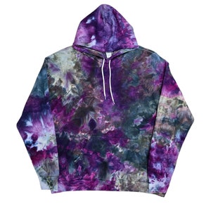 Hand Dyed Hoodie or Zip Up Hoodie, Tie Dye Sweatshirt in Liquid Gemstones