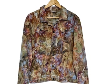 Hand-Dyed Denim Jacket: Unisex Relaxed Fit, Liquid Grand Canyon