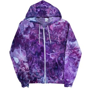 Hand Dyed Hoodie or Zip-Up Hoodie,  Tie Dye Hoodie or Zip-Up Jacket - Liquid Flamingo Tulips