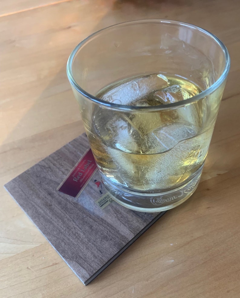 Johnnie Walker Red Label Handmade Coasters Etsy