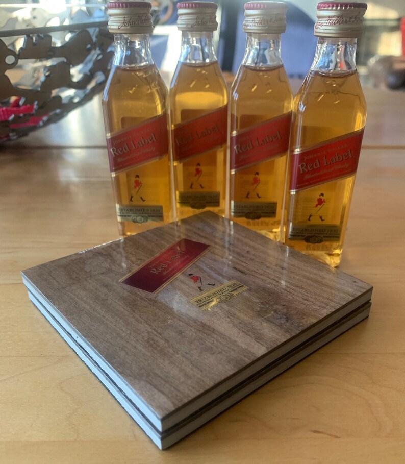 Johnnie Walker Red Label Handmade Coasters Etsy