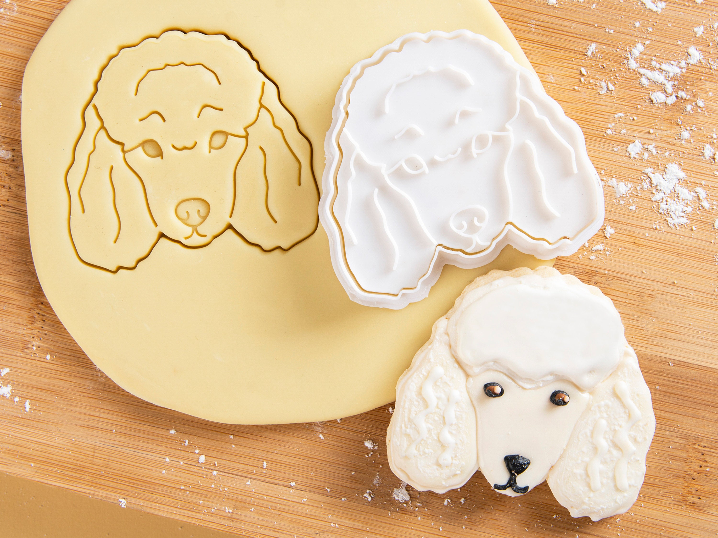 Poodle Cookie Cutters Set Dog Face Fondant Clay Cutter DIY Etsy