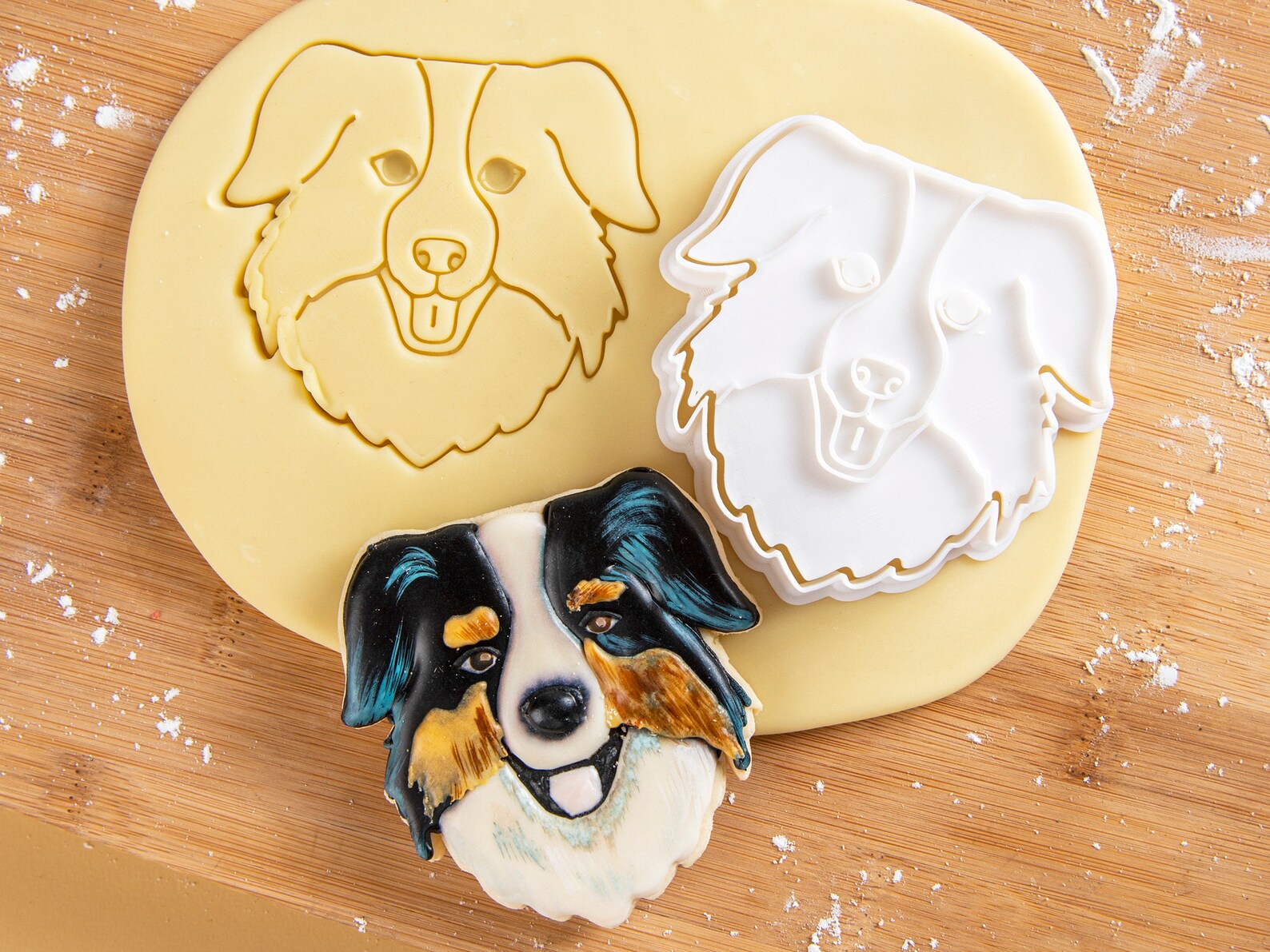 Australian Shepherd Cookie Cutters Dog Face Fondant Clay Etsy