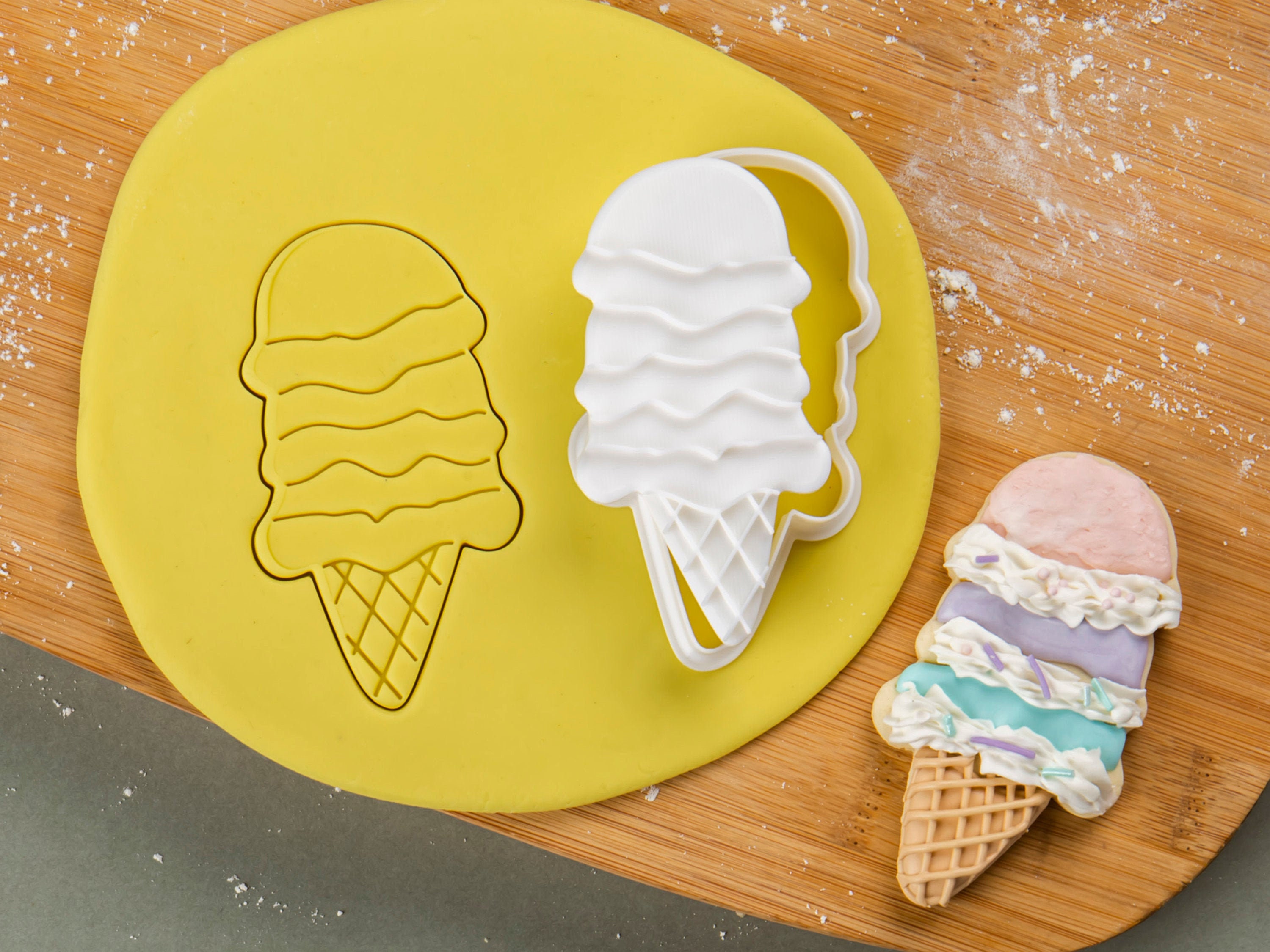 Ice Cream Cookie Cutters Set Fondant Clay Cutter DIY Food Etsy