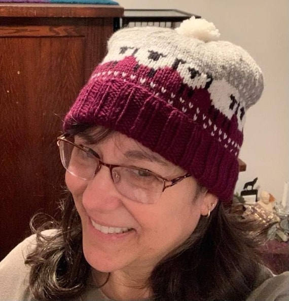 Hand knit Baable beanie Ravelry: Baa-ble Hat pattern by Donna Smith main image 2