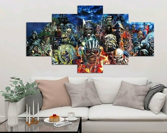 Table wall decorations powerslave iron maiden polyptych printed on canvas