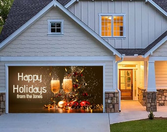 Personalized Christmas Garage Door Banner – Holiday House Decor, Weatherproof Vinyl