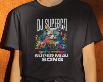 Camiseta - Algodón Negro - Poliéster Blanco - DJ Super Cat