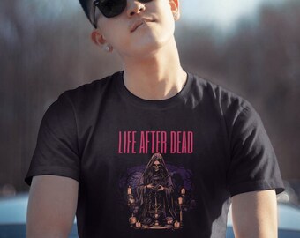 Camiseta - Algodón negro - Poliéster blanco - Life After Dead