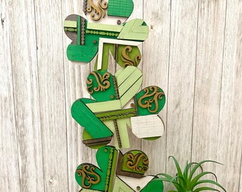 St Patrick's Day Vintage Rustikal Kleeblatt | St. Patricks Day 3D Shamrock | St Patrick's Day Bauernhaus Regal Dekor | Irisches Dekor