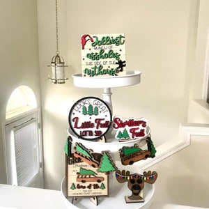 Christmas Vacation Themed Tier Tray  | Griswold Station Wagon with Tree | Shitters Full Cousin Eddie | Little Full Lotta Sap |Griswold Decor