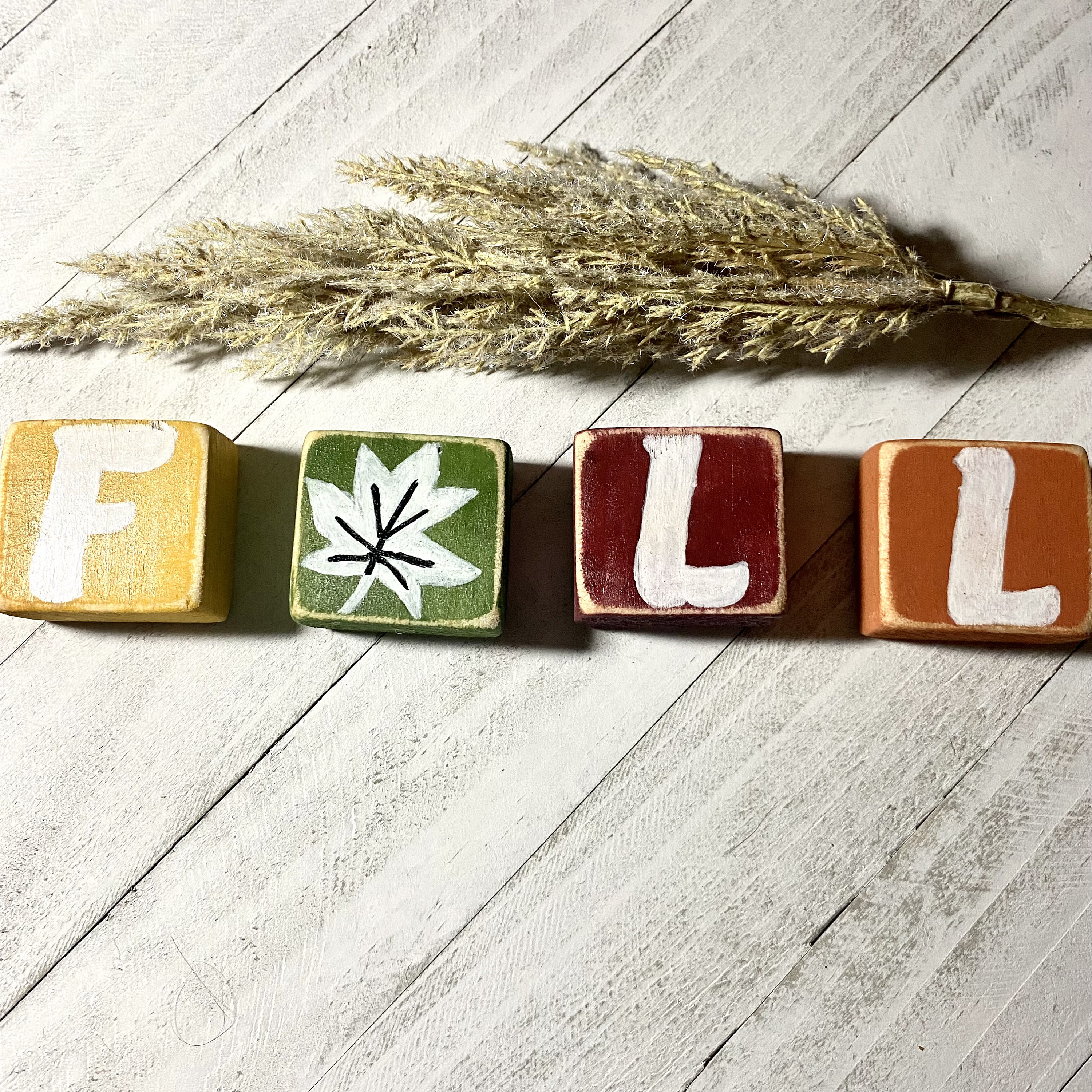 Fall Color Blocks Fall Mini Wood Blocks | Set of 4 Blocks | Fall Tier Tray Decor | Autumn ...