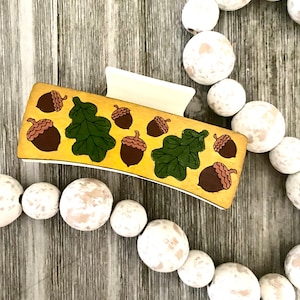 Fall Acorn Claw Clip, Large Autumn Fall Clip, 4" Claw Clip, Wood Laser Engraved Hair Clip, Fall Leaves Hair Clip, Autumn Hair Accessory
