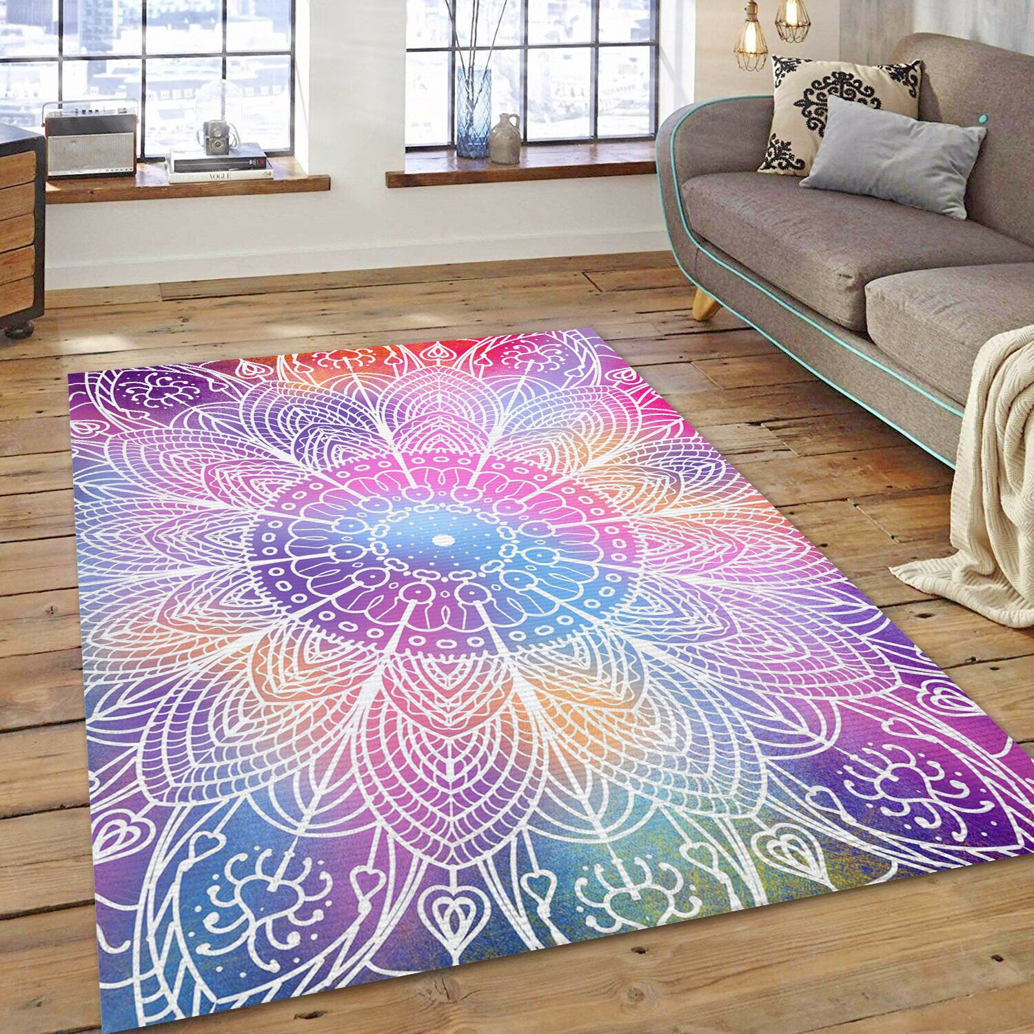 Boho kosmischen Mandala Boho Teppich Boho Teppich Mandala | Etsy