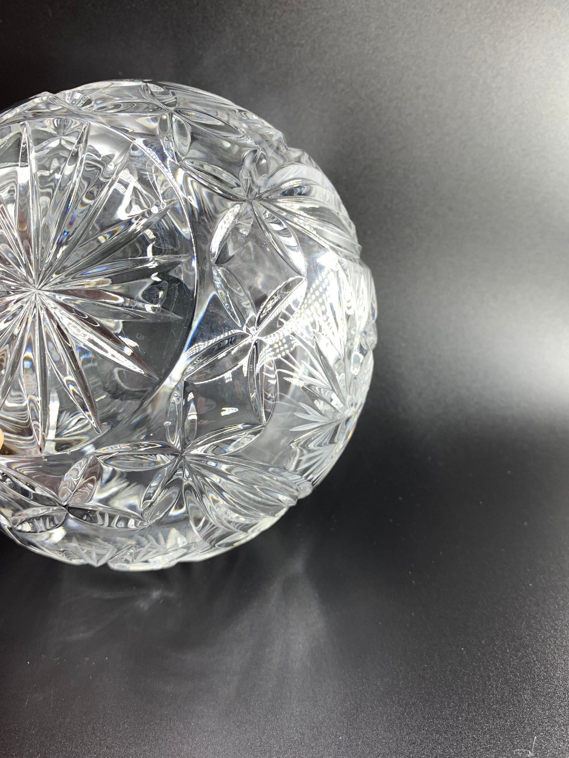 Vintage Large European Lead Crystal Rose Bowl Vase Etsy