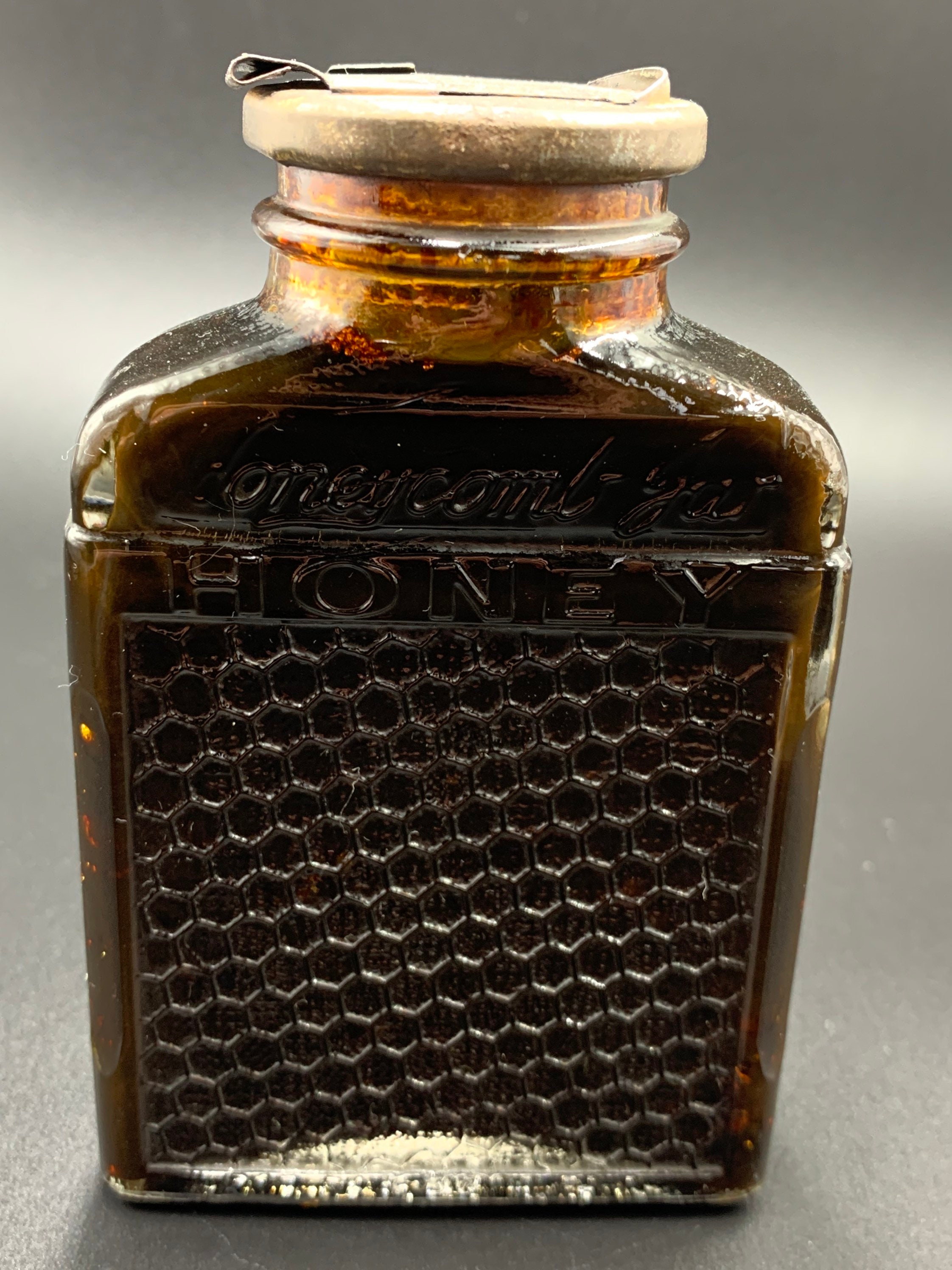 Antique Lakeshore Honey Jar in Brown Glass made in Etsy