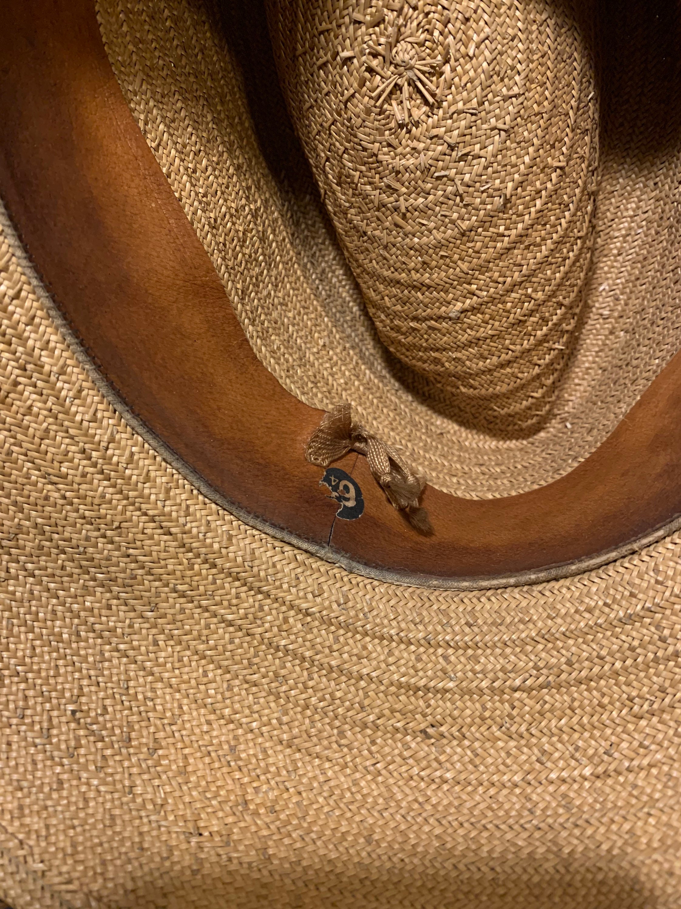 Vintage Leghorn Straw Fedora Hat Genuine Italy W Hat Band Size 6 5/8 Beige Tan The Fedora Hat – The Native Hat Co main image 4