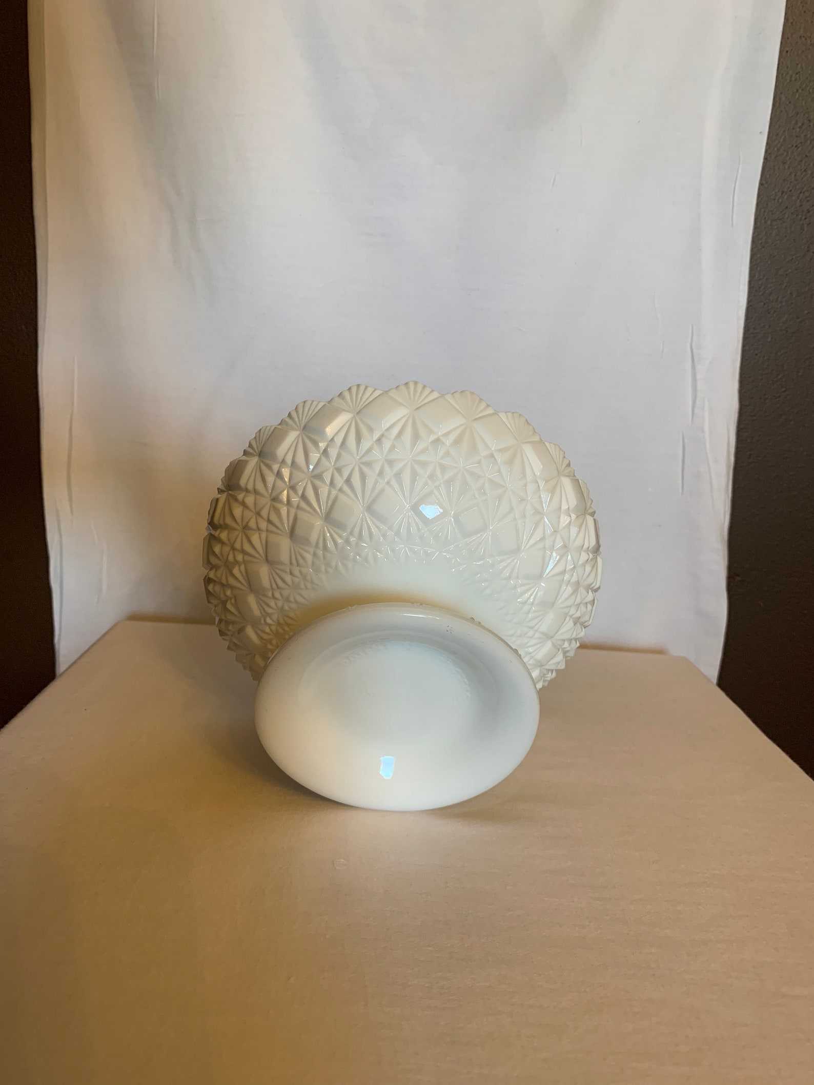 Hobnob White Fenton Custard Glass Candle Holder Etsy