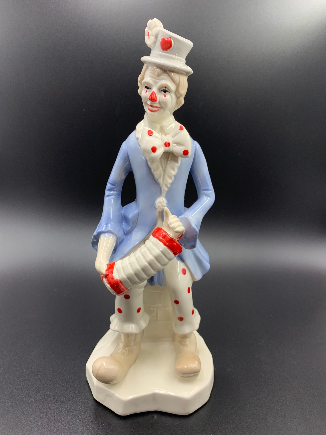 Vintage Artmart Clown Figurine With Accordion Squeezebox Etsy