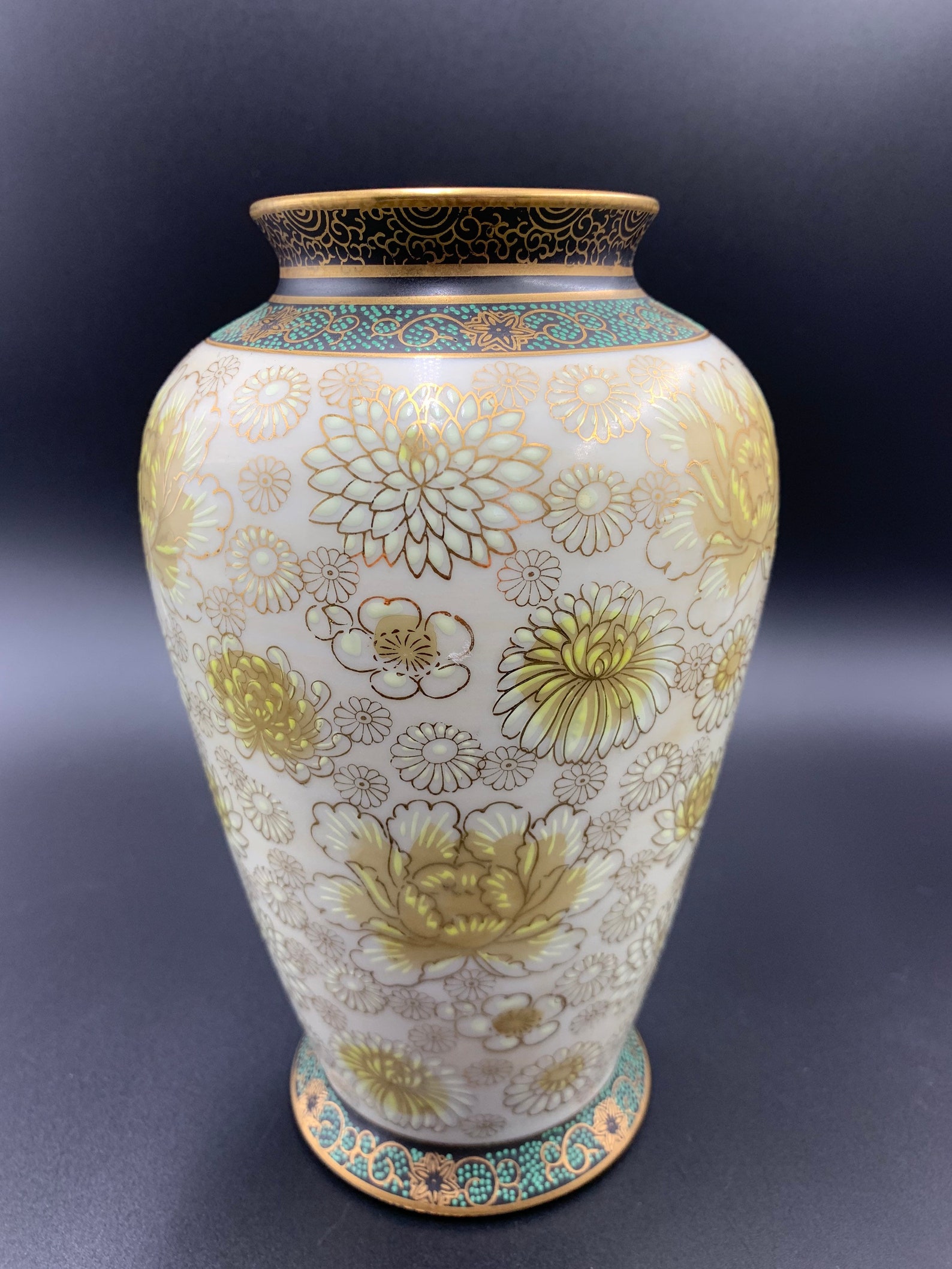 Vintage Shozan Kutani Hand Painted Floral Japanese Porcelain Etsy
