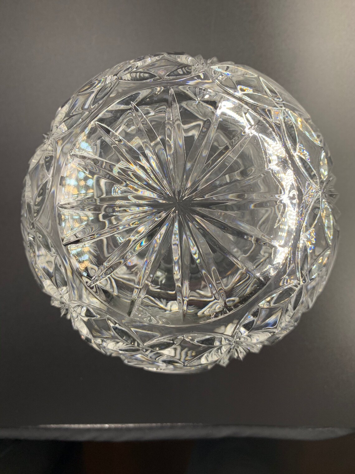 Vintage Large European Lead Crystal Rose Bowl Vase Etsy