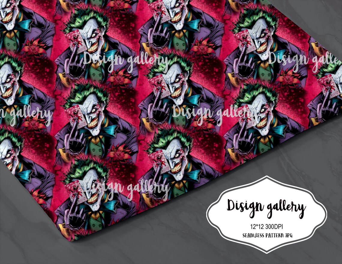 Joker Digital Papers Seamless Patterns Etsy
