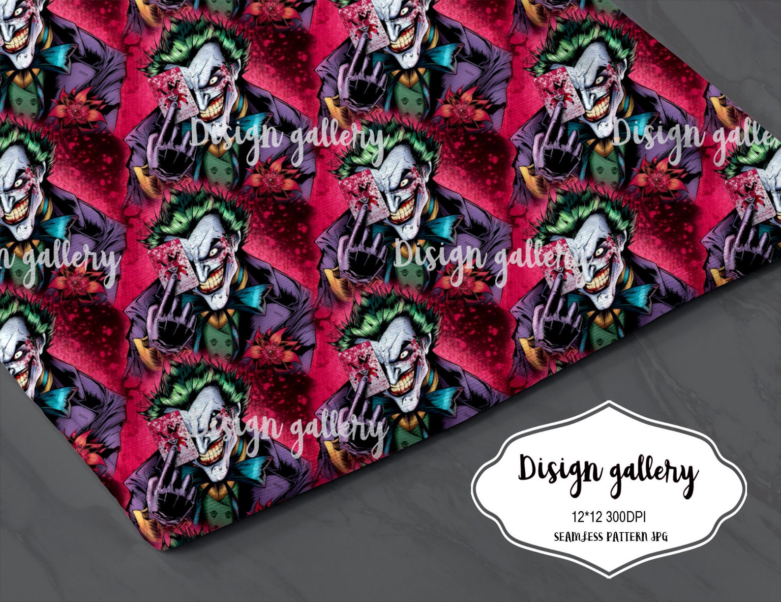 Joker Digital Papers Seamless Patterns Etsy