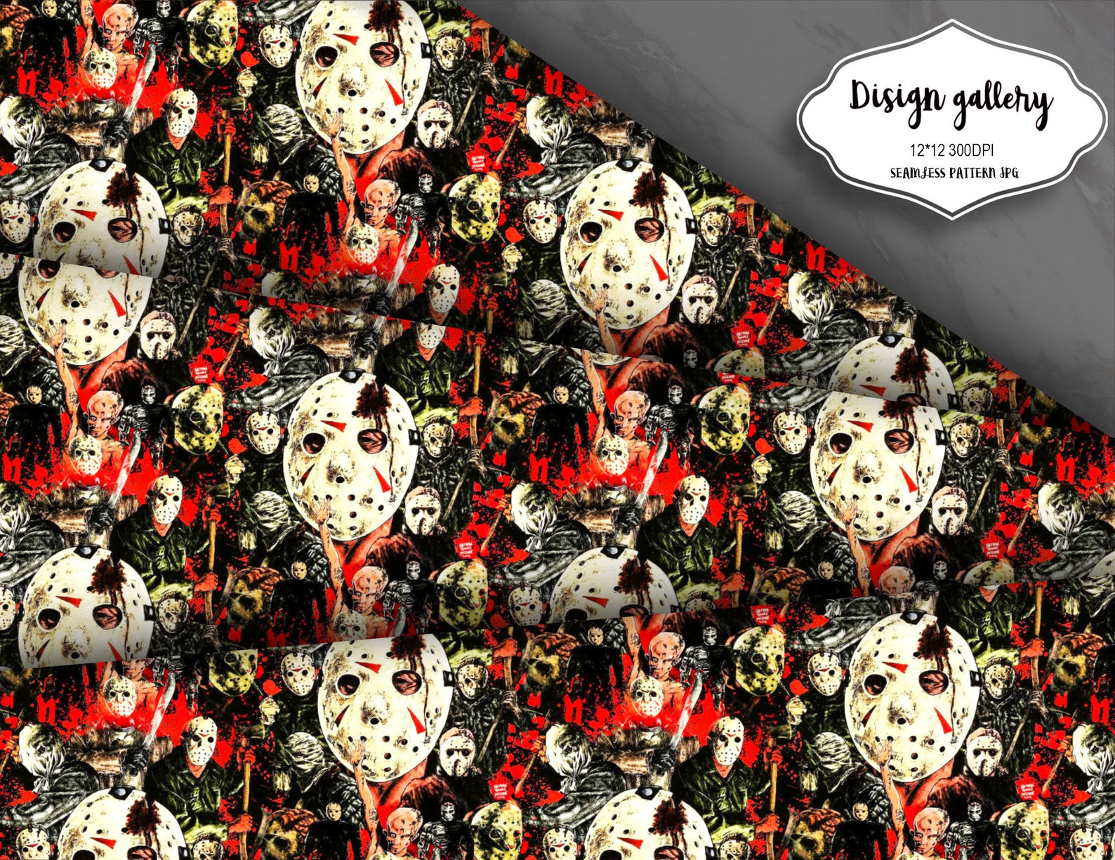 Horror Digital Paper Seamless Patterns | Etsy