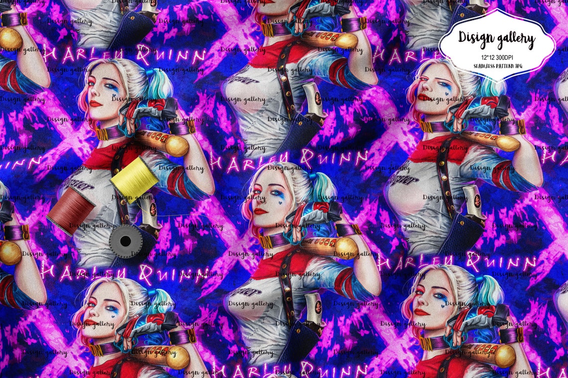 Harley Quinn Digital papers seamless patterns Etsy
