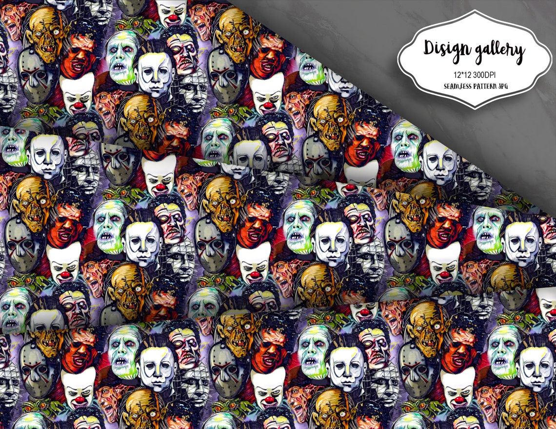 Horror Digital Paper Seamless Patterns | Etsy