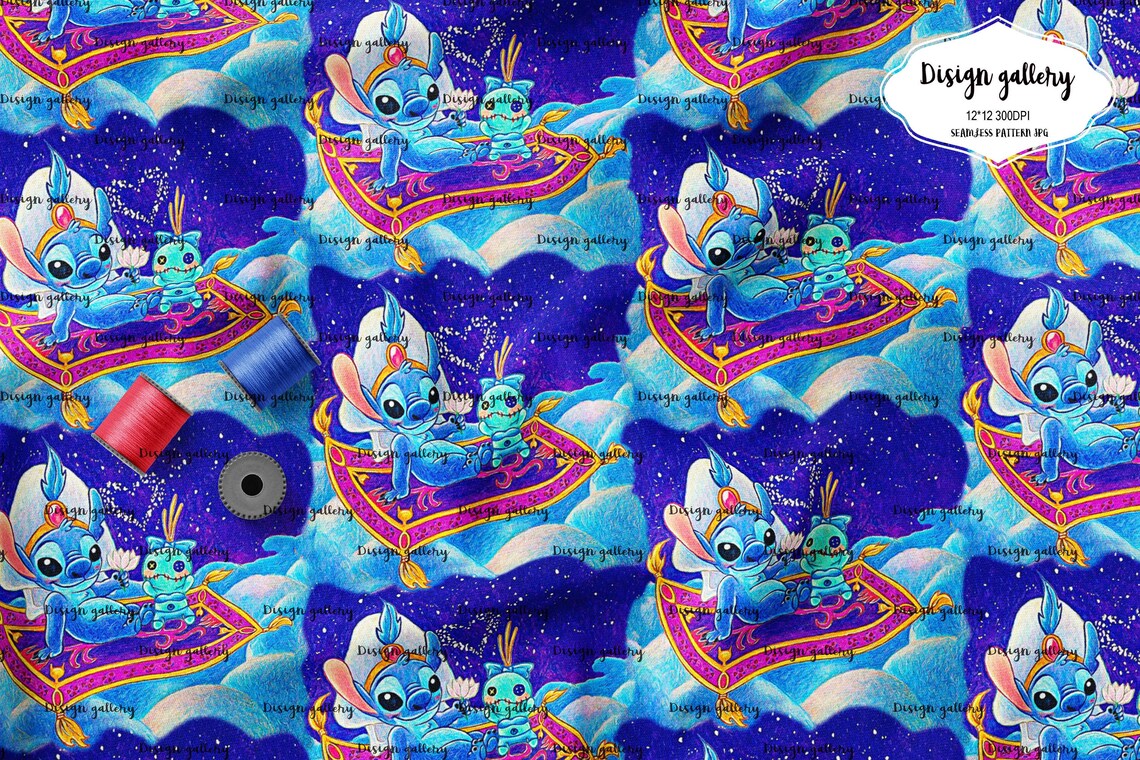 Lilo & Stitch Cartoon Digital papers seamless patterns Etsy