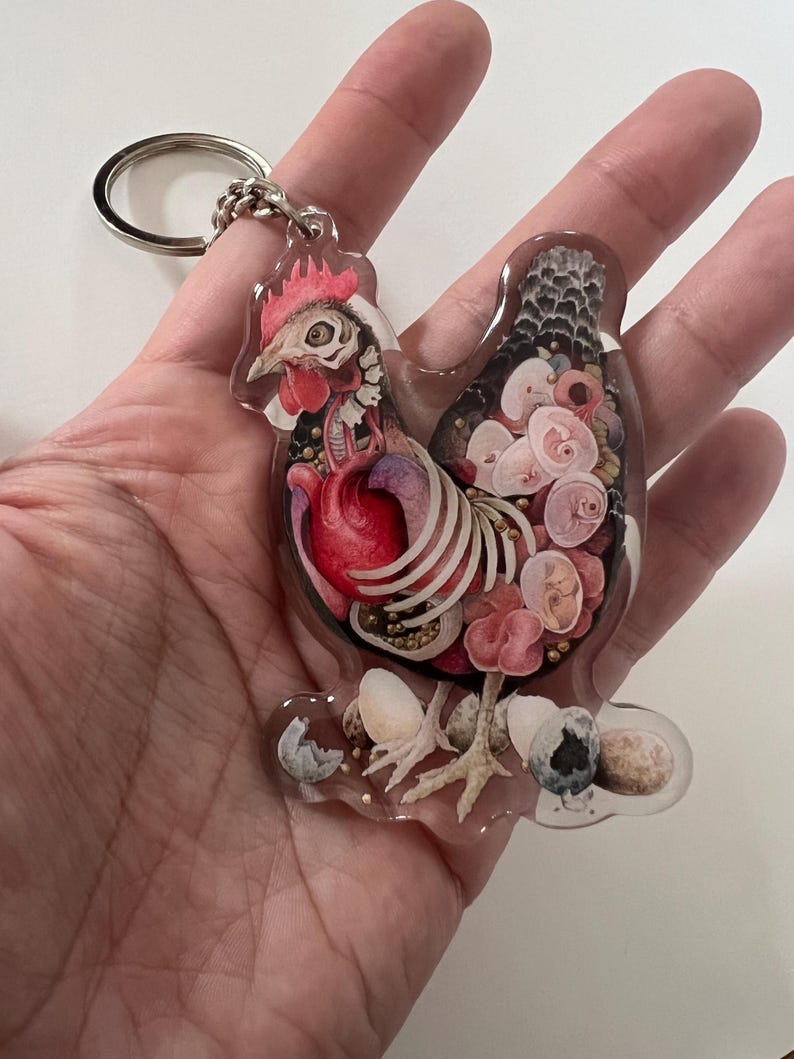Chicken Acrylic Keychain - Etsy