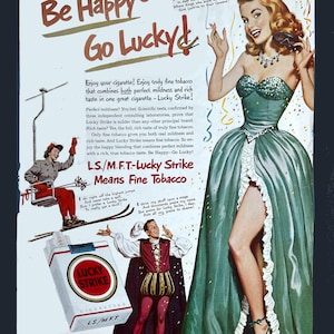 Vintage Lucky Strike Poster - Etsy