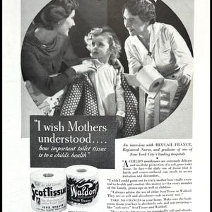 Vintage 1936 Scottissue Toilet Paper Print Ad
