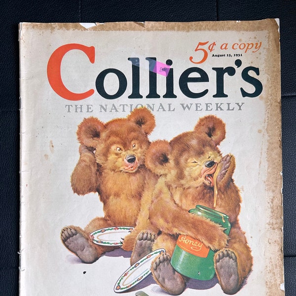 Collier Magazine, August 15 1931,  Monthly Subscription, Old Magazine, Magazine Print, Magazine Ads