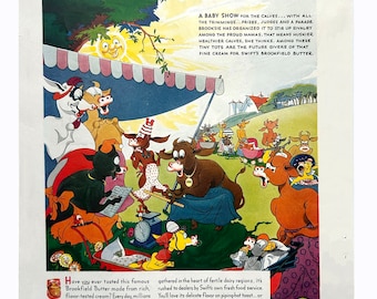 1930s Vintage Brookfield Butter Magazine Ad Print: Nostalgic Kitchen Wall Art & Culinary Ephemera