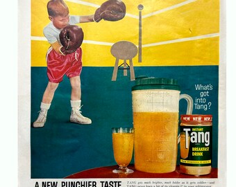 1961 Tang Advertisement Vintage Magazine Print for Home Bar Decor