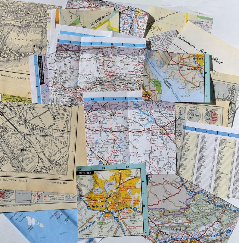 Vintage World Map Scrap Pack for Journals, Crafts, and Ephemera ...