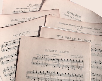 Vintage Sheet Music Pack - Classical, Rock, Country, Church Songs, Ephemera, Prints