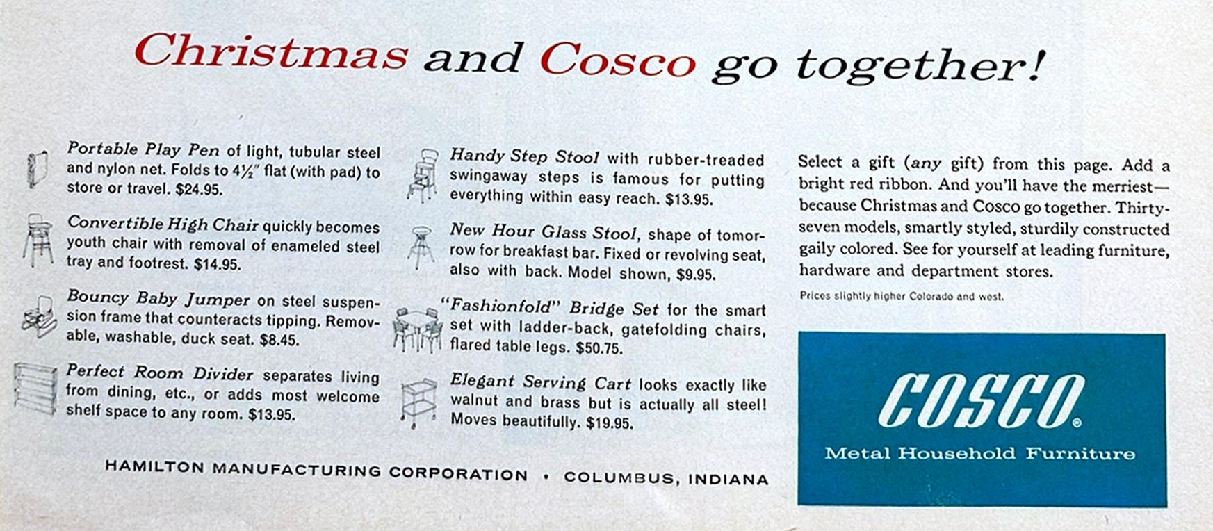 Vintage Cosco 1952 Advertisement, Old Print Ad for Kitchen Cart and ...