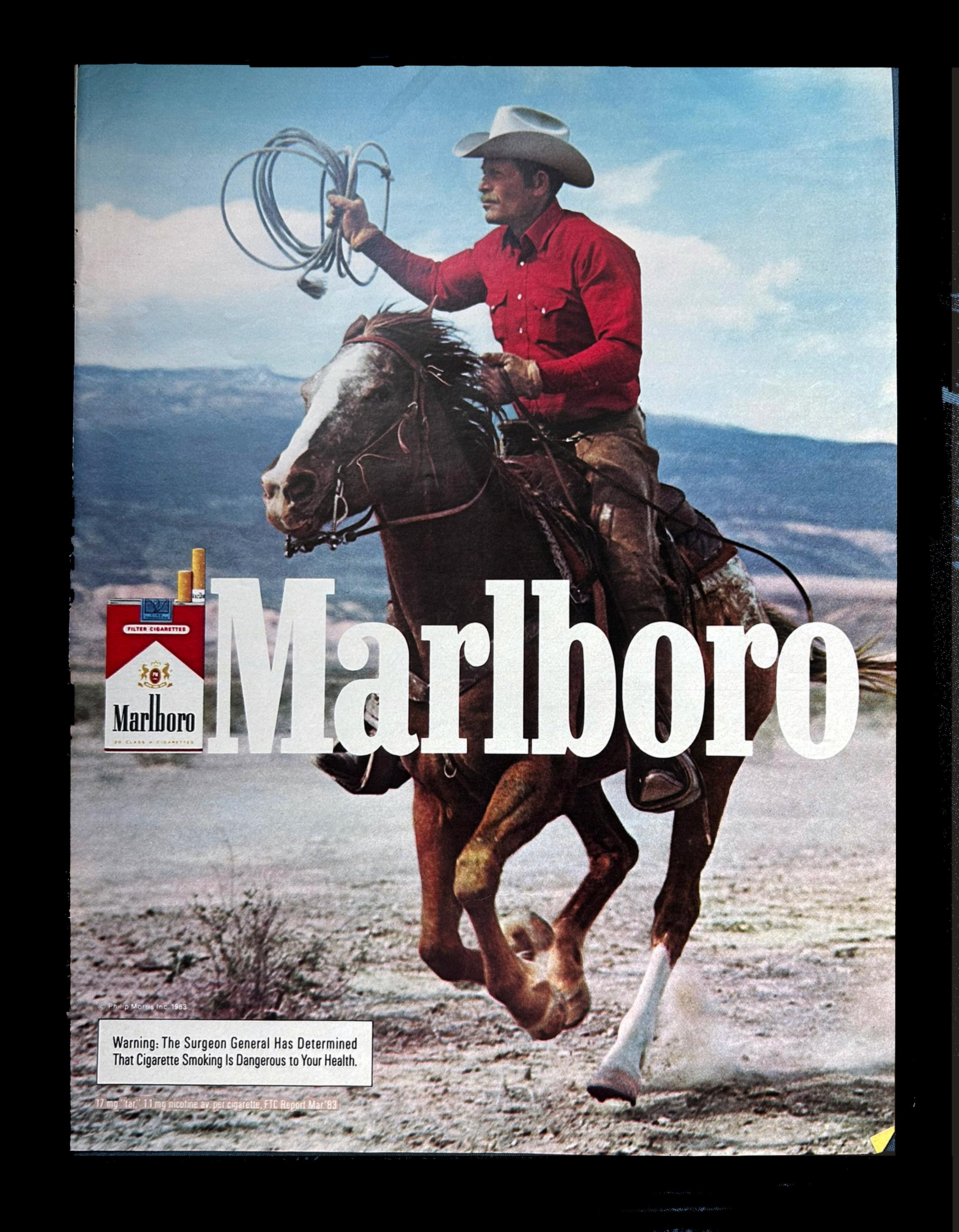 Vintage Marlboro Lights 80s Tobacco Ad for Retro Magazine