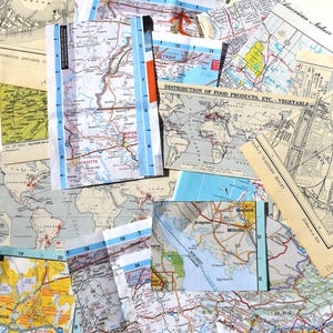 Vintage World Map Scrap Pack for Journals, Crafts, and Ephemera Projects