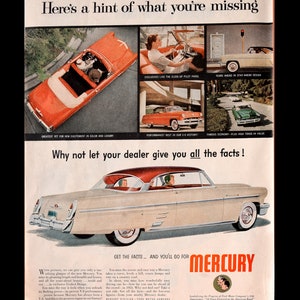 53' Mercury Ad, Vintage Magazine Ad, Vintage Advertising Print, Magazine Ads