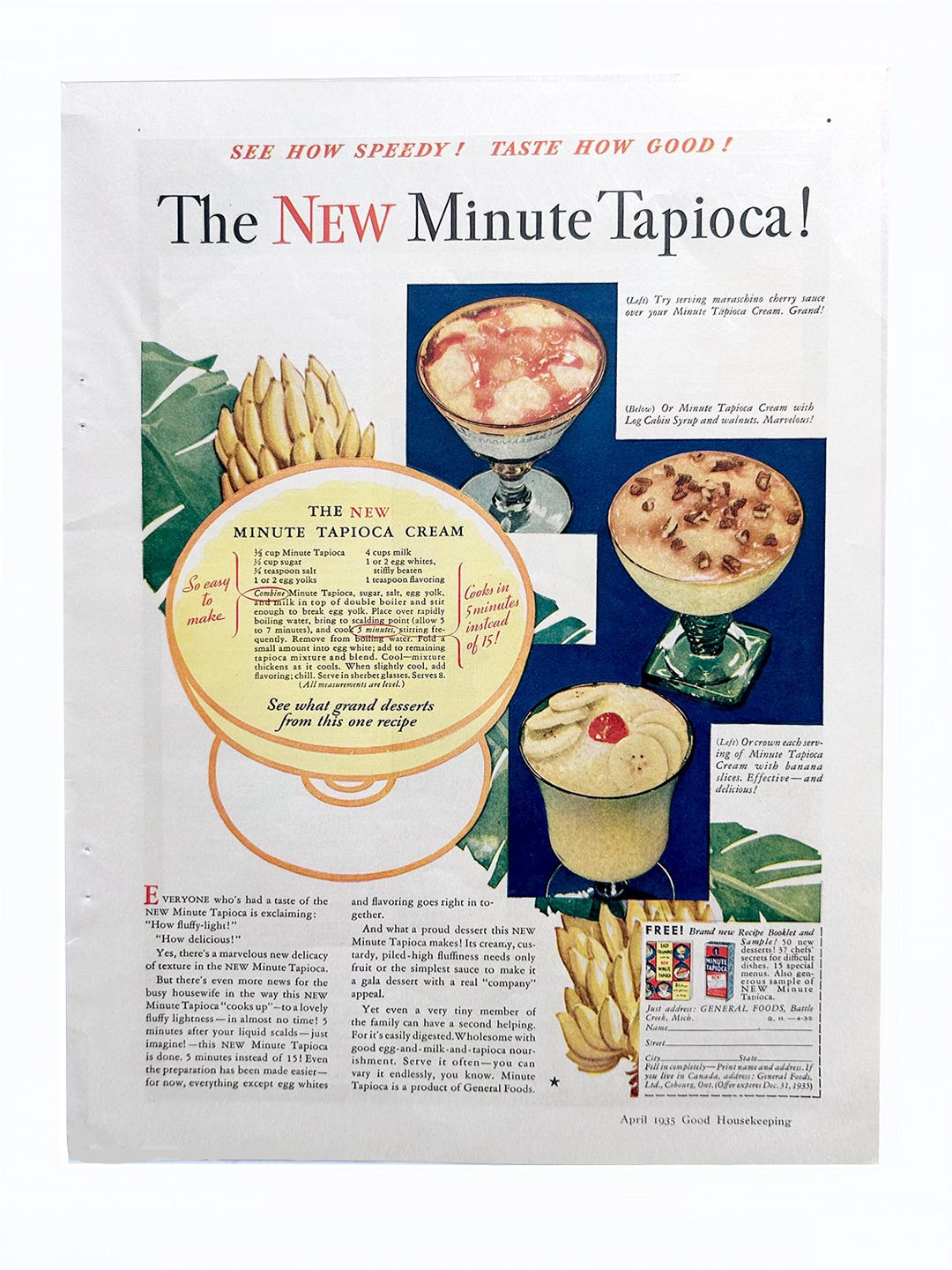 Vintage 1935 Tapioca Pudding Ad - Etsy