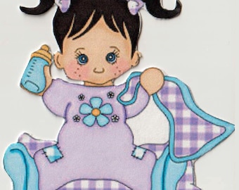 Whimsical Baby Die Cuts from Vintage Cards for Scrapbooking and Journals