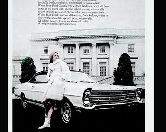 Anuncio de revista Ford Galaxie vintage de 1966 Objeto de colección de Automobilia