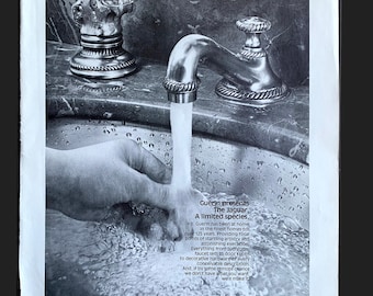 Guerin Faucet Vintage Magazine Advertising Print, Retro Kitchen Bathroom Decor Wall Art