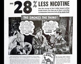 Vintage 1938 Camel Cigerette Ad/1930s Tobacco Ephemera