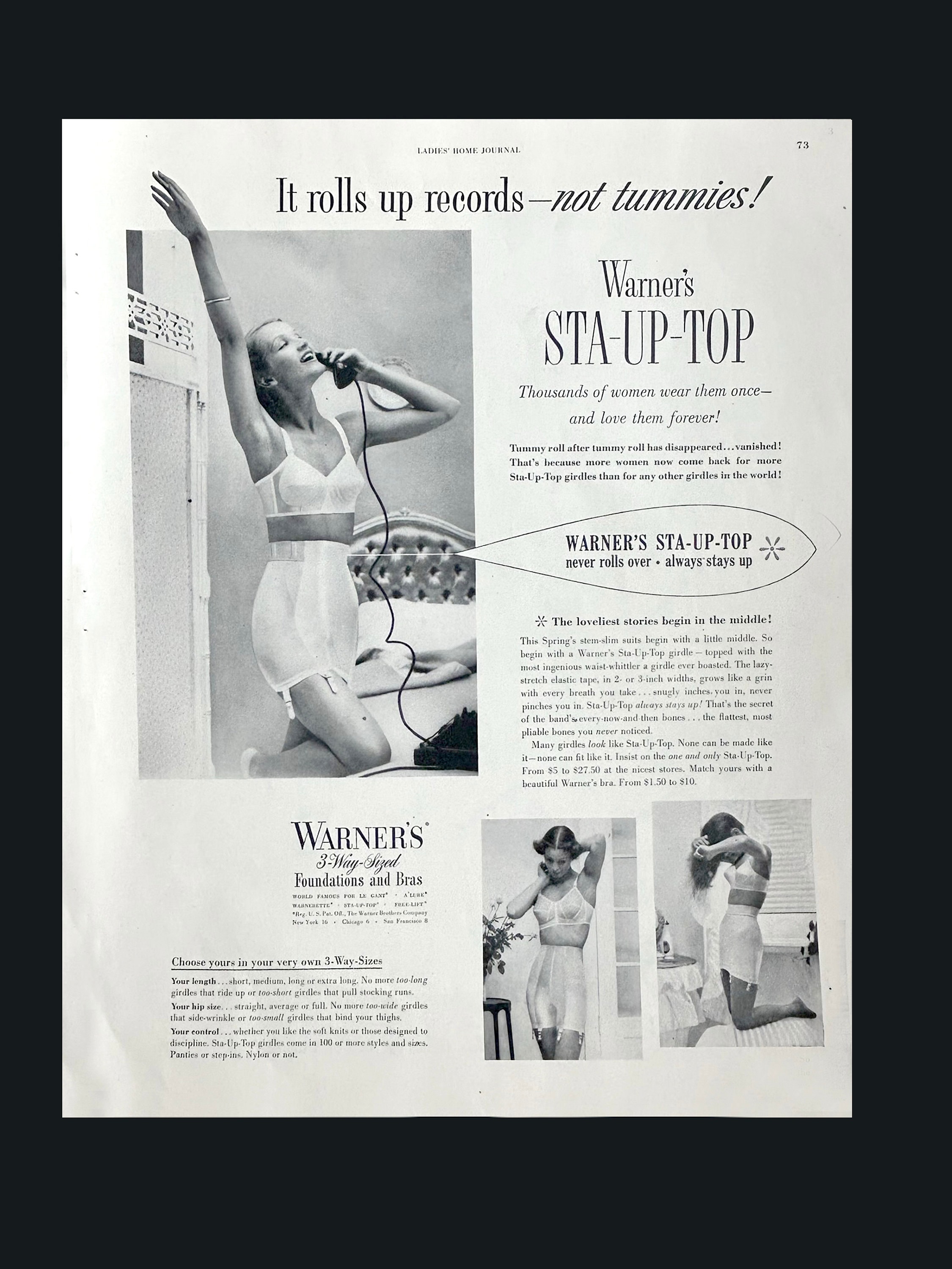 1956 Formfit Bra & Girdle Vintage Advertisement Womens Fashion Boutique  Decor Bedroom Decor Bathroom Wall Art Original Magazine Print Ad -   Hong Kong