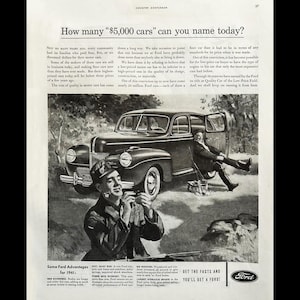 1941 Ford Vintage Automobilia Magazine Ad, Classic Retro Car Memorabilia